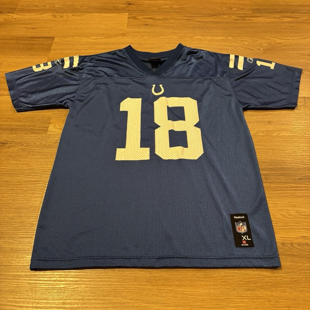Reebok Indianapolis Colts Peyton Manning Jersey Boys XL Blue Home Football NFL